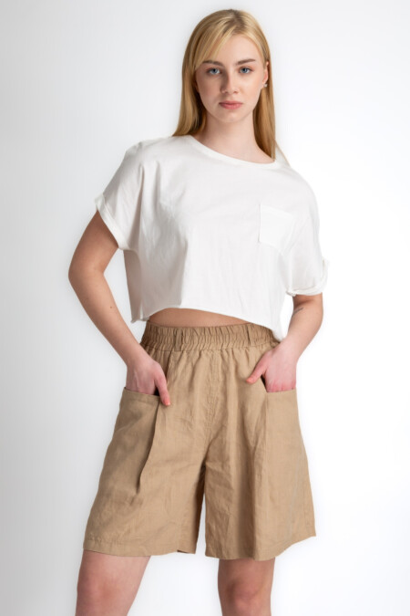 Comfortable Fit Women's Daily Linen Shorts Skirt