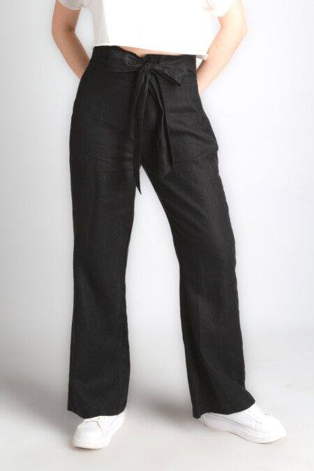 Pants Women, Boot Cut Linen Pants With Fixed Belt, Linen Pants Women