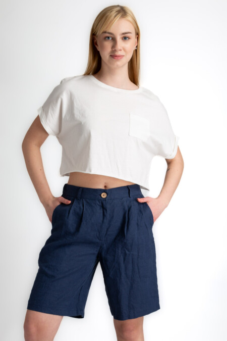 Linen Women's Tailored Shorts - Classic Summer Essential