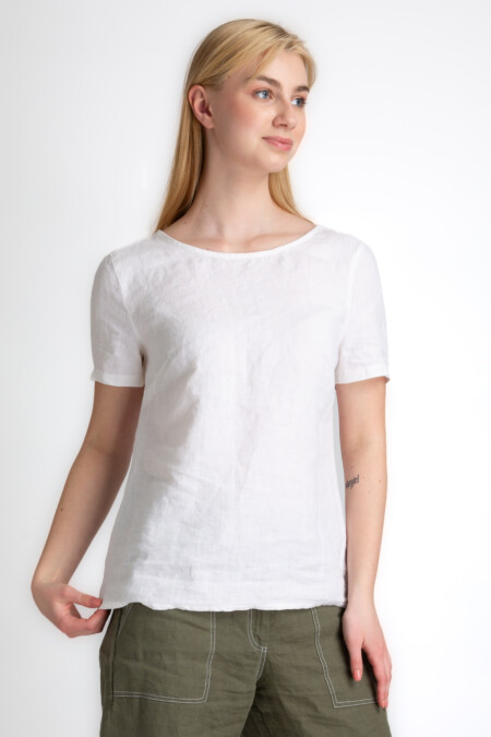 Classic Women's Linen Tee - Relaxed Fit for Everyday Comfort