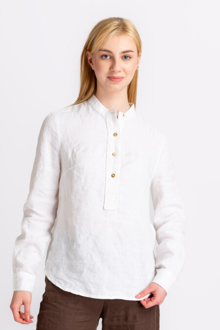 Classic Women's Linen Button-Down  Shirt Blouse - Versatile and Timeless